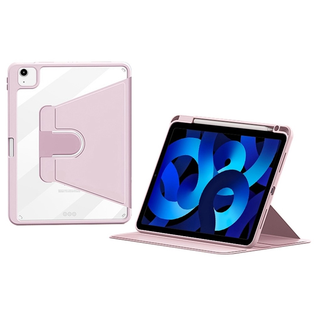 ZGA Protective Case for iPad Air 13 (2026) / (2025) / (2024) / iPad Pro 12.9 (2022) / (2021) / (2020) / (2018) , Leather + PC + TPU Rotating Stand Tablet Cover Built-In Pen Slot - Light Pink