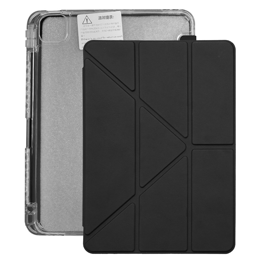 ZGA for iPad Pro 13 (2025) / (2024) Case Y-Fold Stand PC + TPU Tablet Protective Cover Built-In Pen Slot - Black