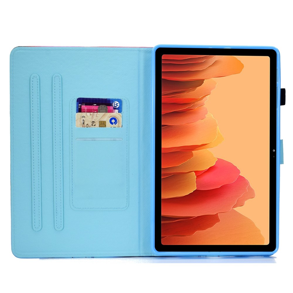 For Samsung Galaxy Tab A7 10.4 (2020) T500 / T505 Stitching Pattern Printing Tablet Case Magnetic Clasp Card Holder Stand Cover - Bird-2