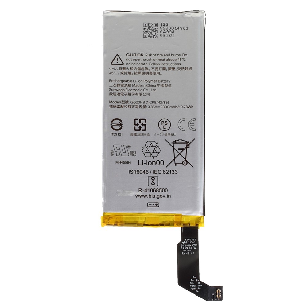 For Google Pixel 4 3.85V 2800mAh Li-ion Polymer Battery Replacement Part (Encode: GO2Ol-B (1ICP5-42 / 86)) (without Logo)-1