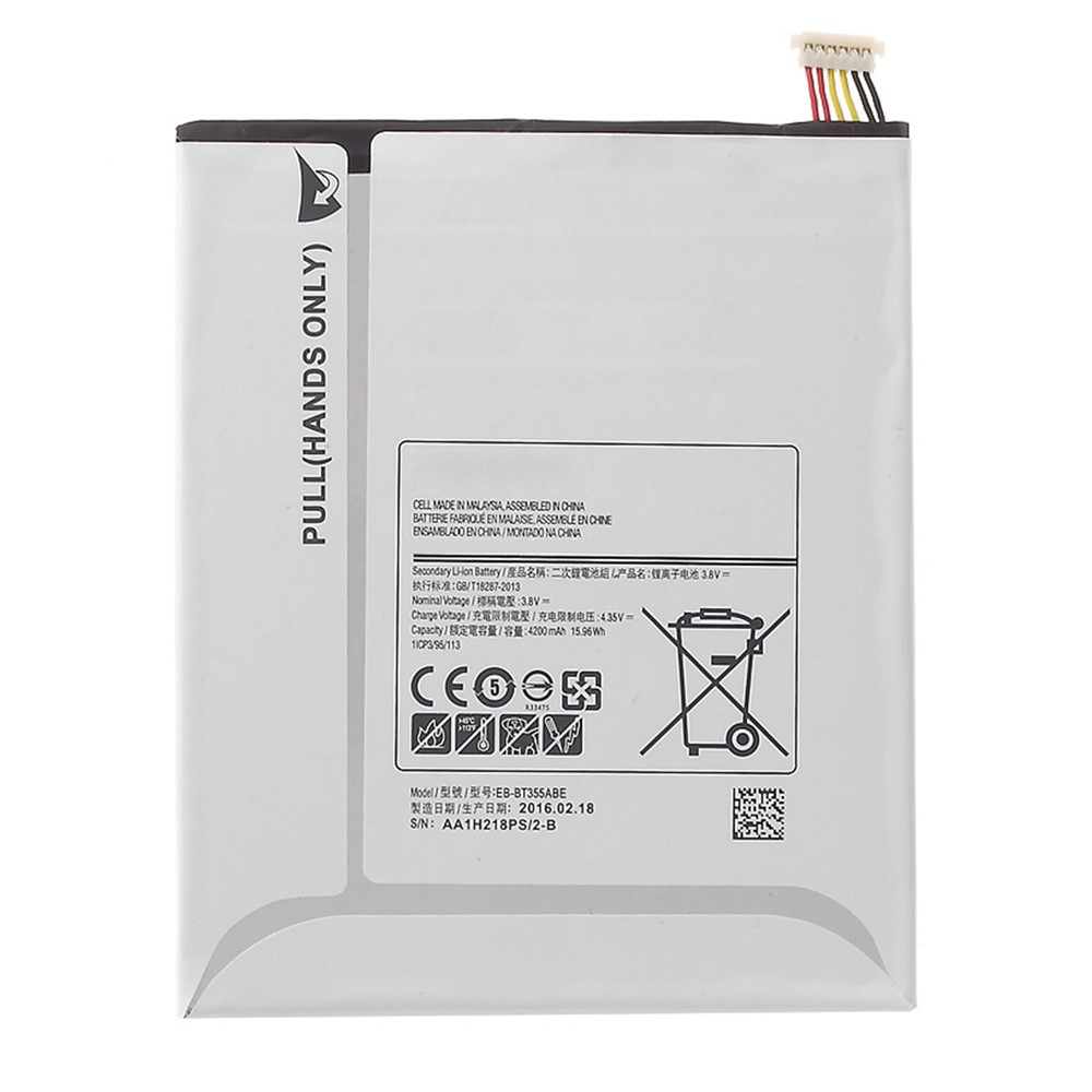 For Samsung Galaxy Tab A 8.0 SM-T355C (2015) 3.80V 4200mAh Li-ion Polymer Battery Replacement Part (Encode: EB-BT355ABE) (without Logo)-1