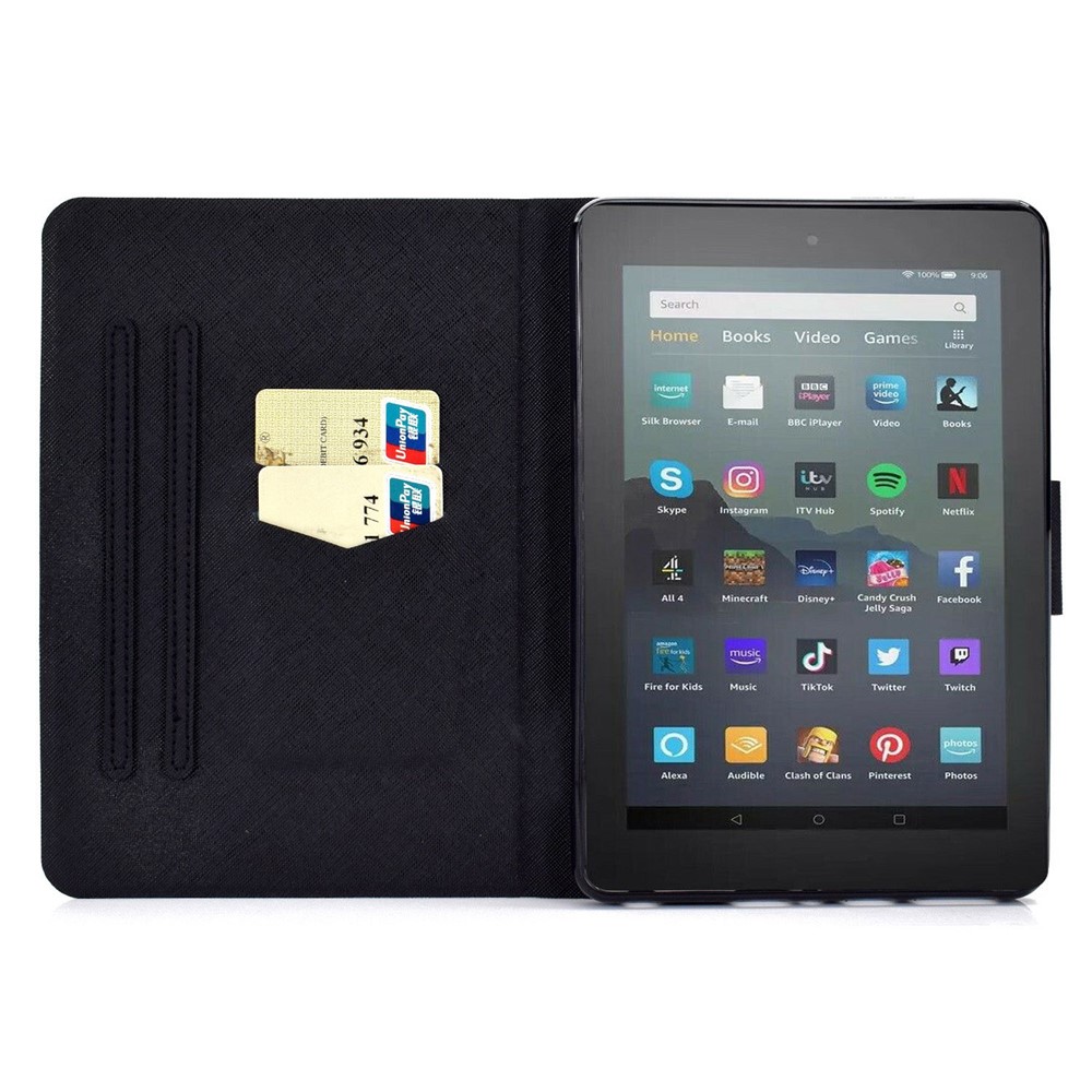 For Amazon Fire 7 (2022) Pattern Printing PU Leather Card Holder Tablet Case Magnetic Clasp Protective Cover - Colorful Book-2