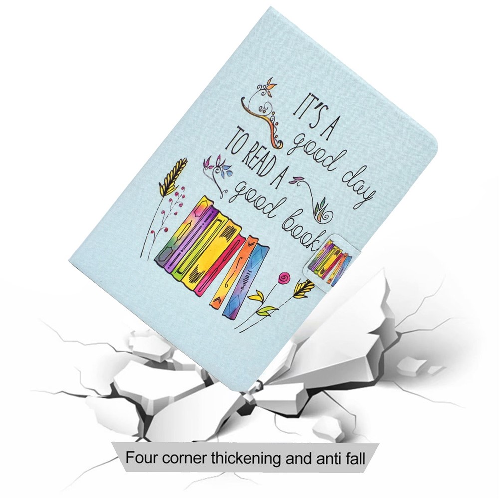 For Amazon Fire 7 (2022) Pattern Printing PU Leather Card Holder Tablet Case Magnetic Clasp Protective Cover - Colorful Book-8