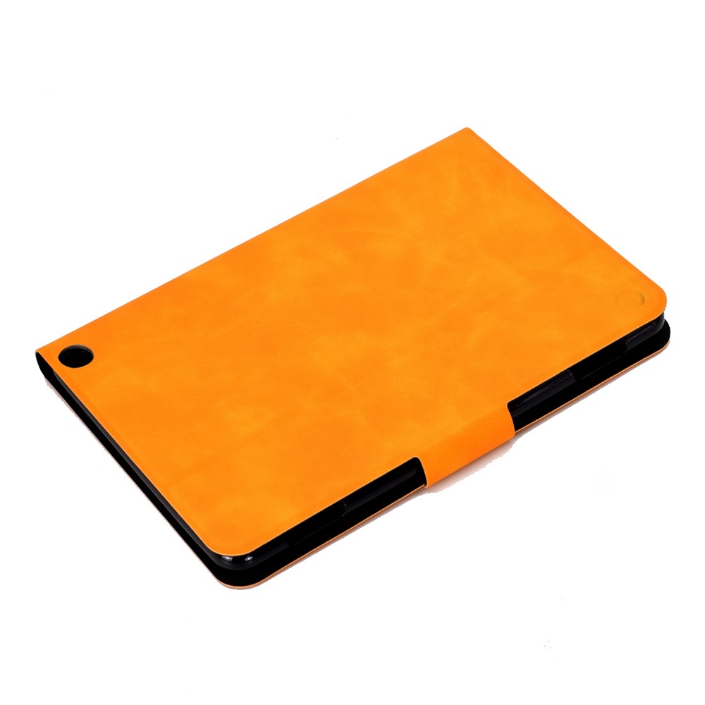 For Amazon Kindle Fire 7 (2022) PU Leather Card Holder Tablet Cover Full Protection Case with Stand - Orange-6