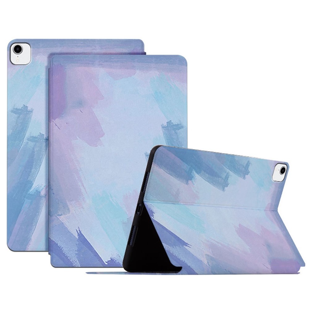 For iPad Pro 11 inch (2018) / (2020) / (2021) / (2022) Watercolor Pattern Protective Cover Anti-fall Scratch-Resistnt PU Leather Tablet Case with Stand and Auto Wake  /  Sleep - Blue