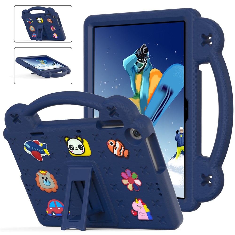 For Lenovo Tab M10 (Gen 3) / Nokia T20 Anti-Scratch EVA Case Protective Tablet Cover Portable Case with Kickstand - Navy Blue-1