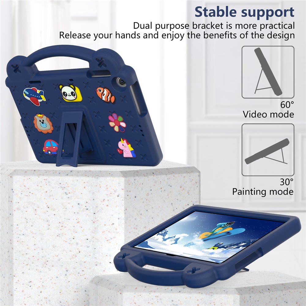 For Lenovo Tab M10 (Gen 3) / Nokia T20 Anti-Scratch EVA Case Protective Tablet Cover Portable Case with Kickstand - Navy Blue-3