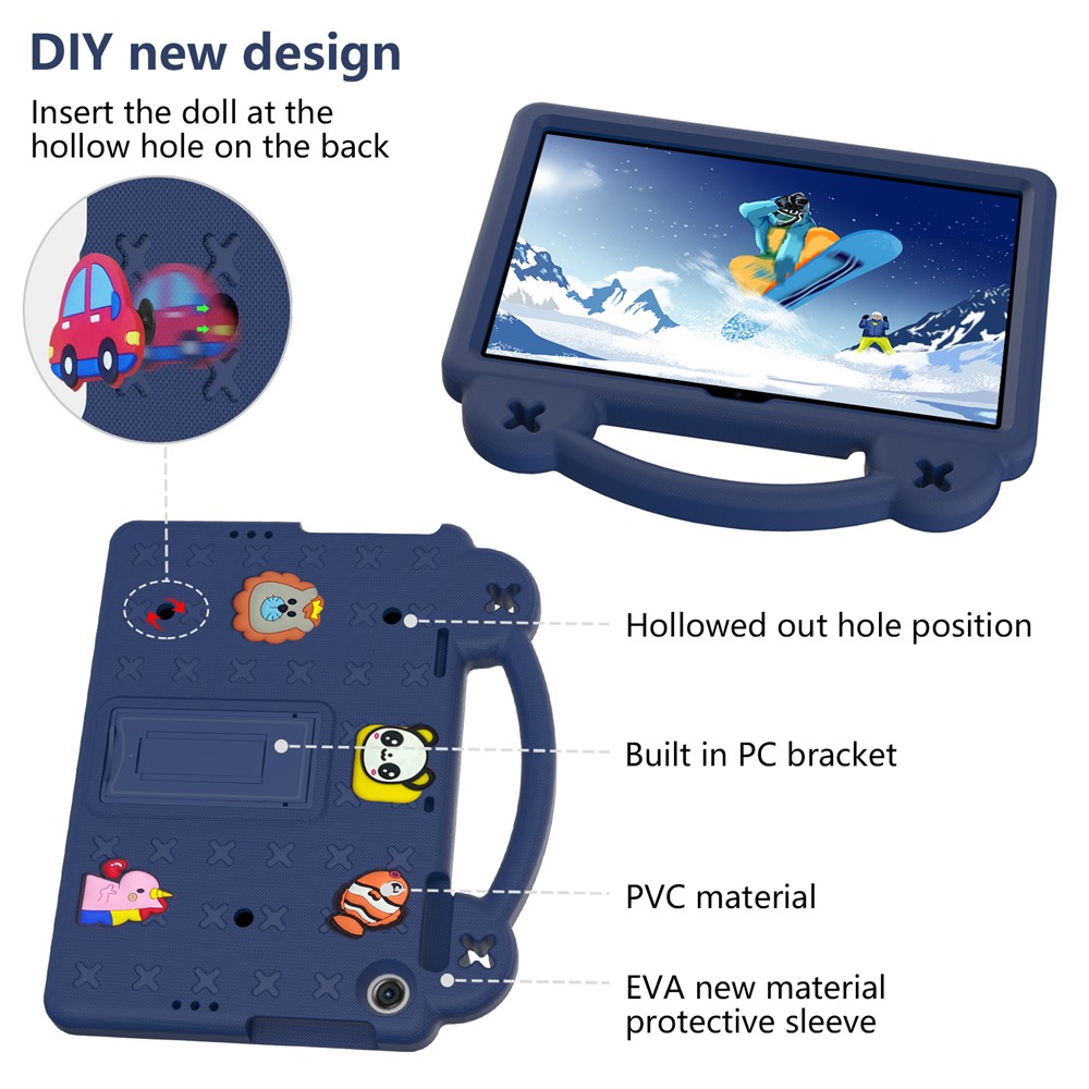For Lenovo Tab M10 (Gen 3) / Nokia T20 Anti-Scratch EVA Case Protective Tablet Cover Portable Case with Kickstand - Navy Blue-5