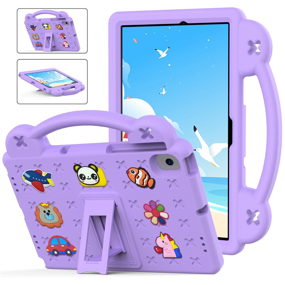 For Samsung Galaxy Tab A8 10.5 (2021) Portable EVA Case Shockproof Tablet Cover Anti-Scratch Case with Kickstand - Purple-1