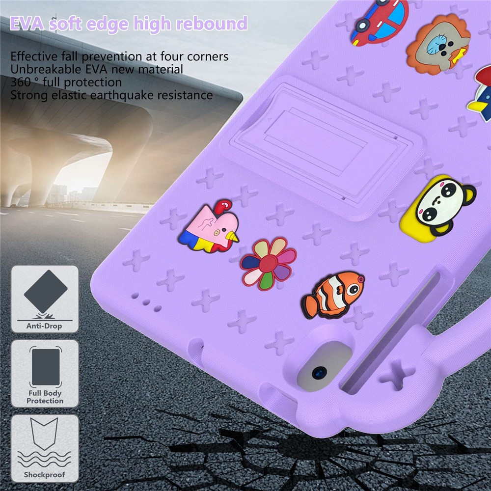 For Samsung Galaxy Tab A8 10.5 (2021) Portable EVA Case Shockproof Tablet Cover Anti-Scratch Case with Kickstand - Purple-6