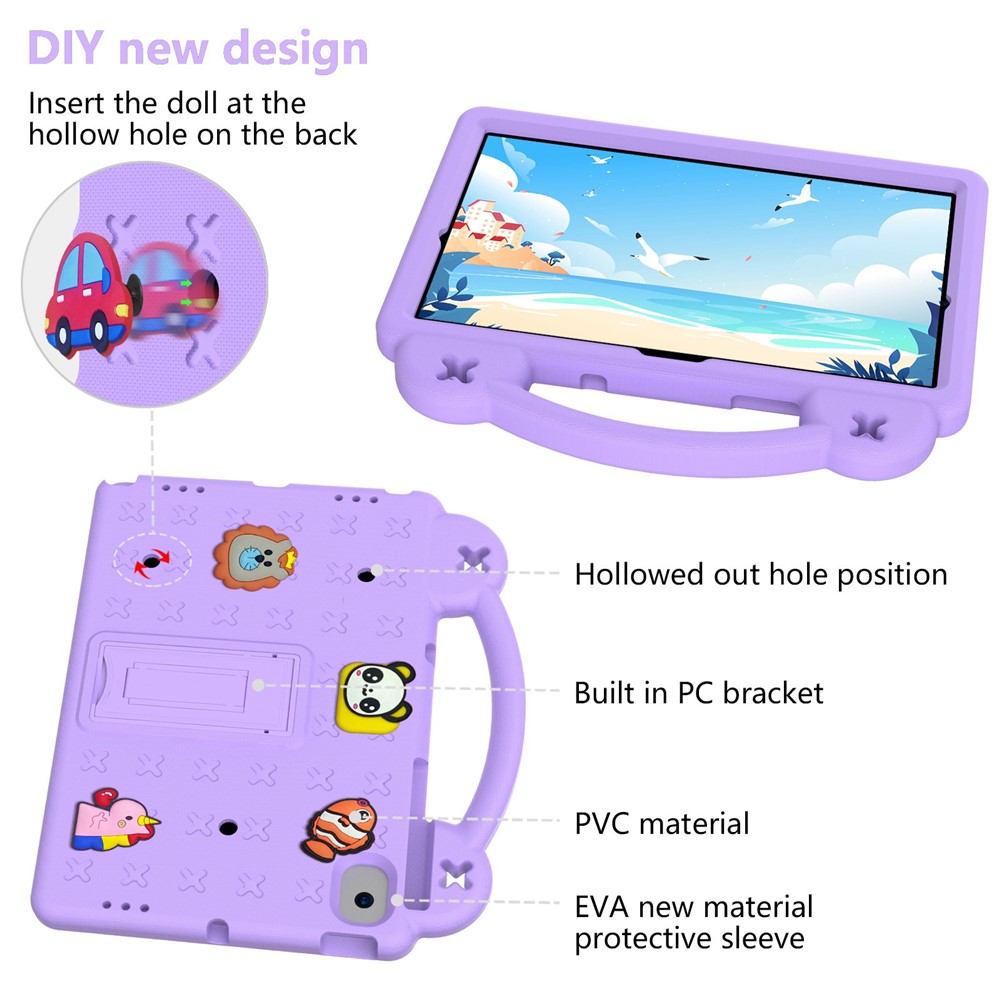 For Samsung Galaxy Tab A8 10.5 (2021) Portable EVA Case Shockproof Tablet Cover Anti-Scratch Case with Kickstand - Purple-7