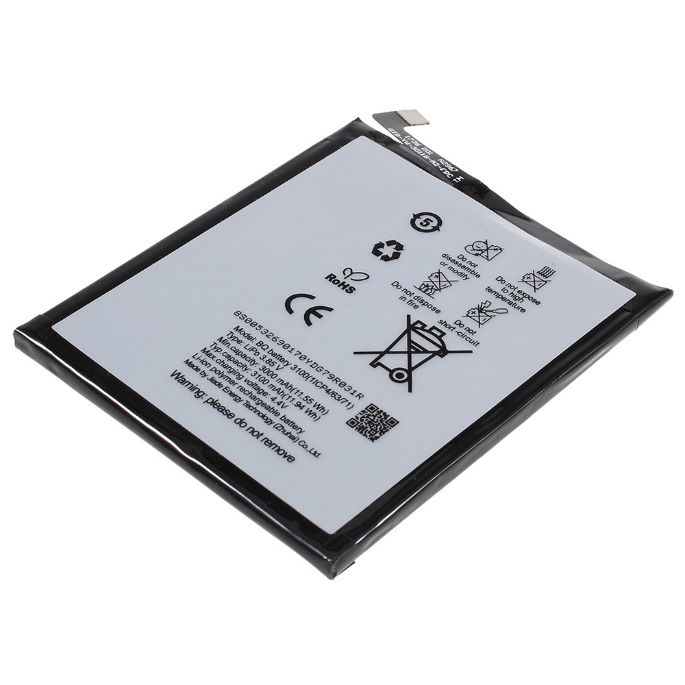 For BQ Aquaris V 3.85V 3000mAh Li-ion Polymer Battery Replacement Part (without Logo)-3