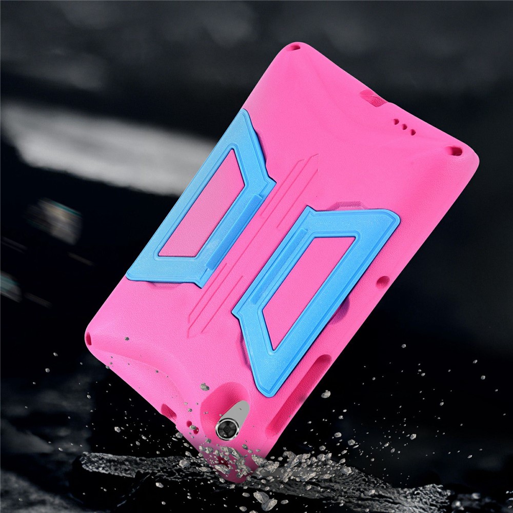For Lenovo Tab M10 Plus Kickstand Tablet Case Drop-proof EVA + PC Hand Grip Cover with Shoulder Strap - Rose / Blue-5