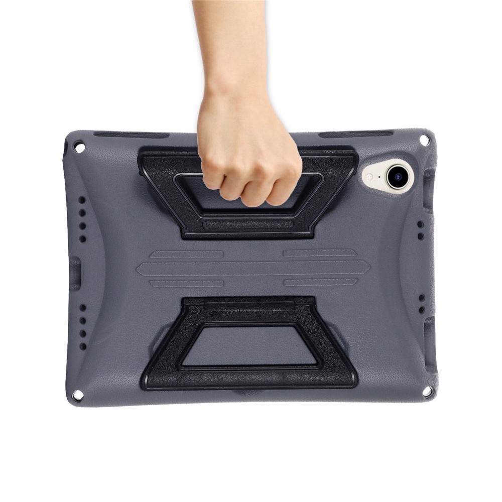 EVA + PC Tablet Cover for iPad mini (2021), Anti-scratch Shockproof Kickstand Case with Shoulder Strap - Grey / Black-4