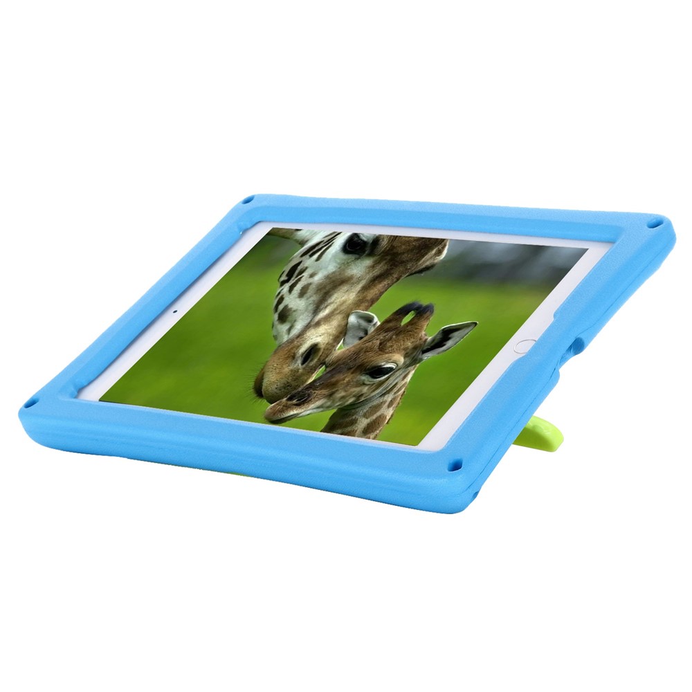 For iPad Air (2013) / Air 2 / iPad 9.7-inch (2017) / (2018) Shockproof EVA + PC Tablet Cover Kickstand Protective Case with Shoulder Strap - Blue / Green-5