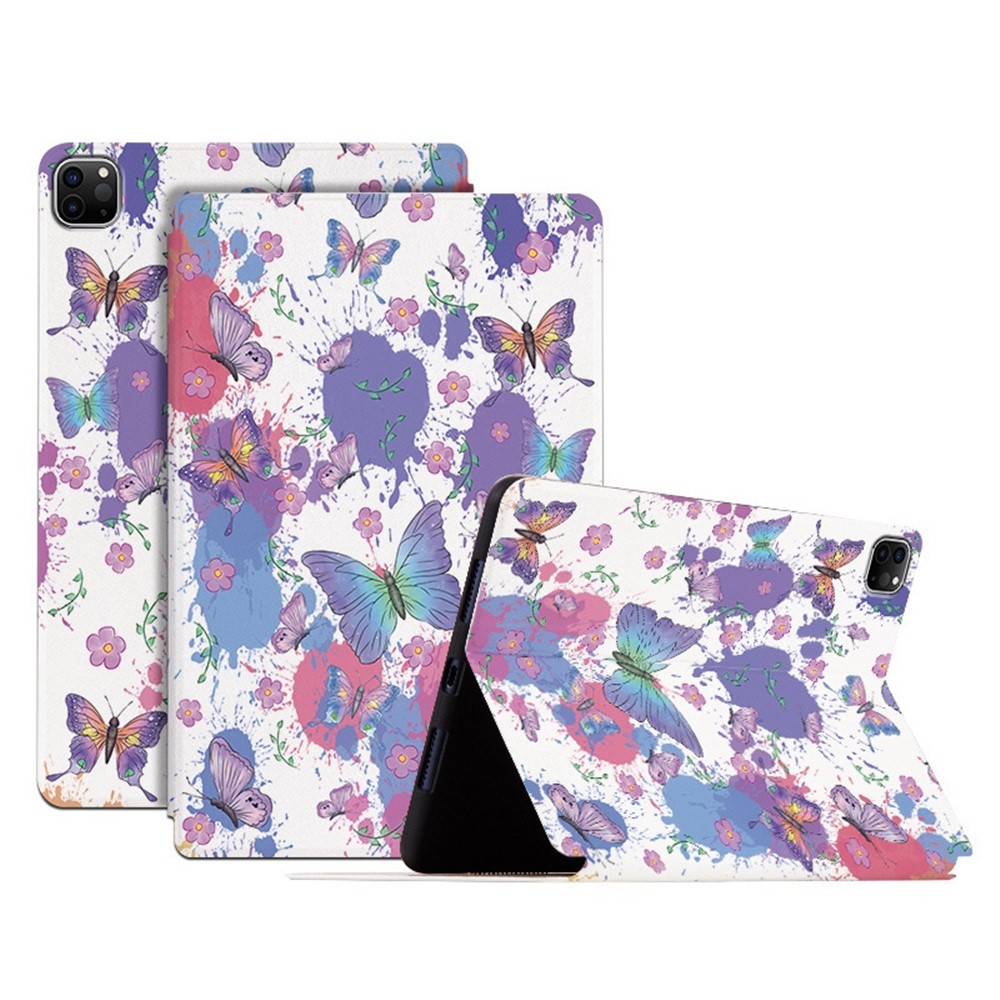 For iPad Pro 11 (2018) / (2020) / (2021) / (2022) Protective Case Folio Flip Cover Butterfly Printed Shockproof Tablet Case with Stand - Brilliant Butterfly