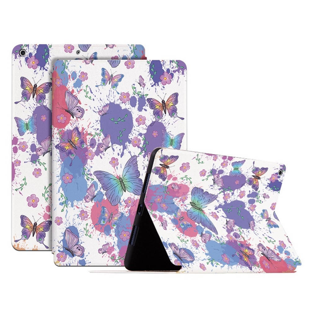 For iPad 10.2 (2021) / (2020) / (2019) Shockproof Case Folio Flip Cover Butterfly Printed Tablet Case with Stand - Brilliant Butterfly