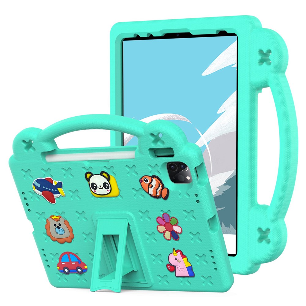 For iPad Pro 11 (2022) / (2021) / (2020) / (2018) / iPad Air (2022) / (2020) Hand Grip EVA Case Shockproof Kickstand Tablet Protective Cover - Green