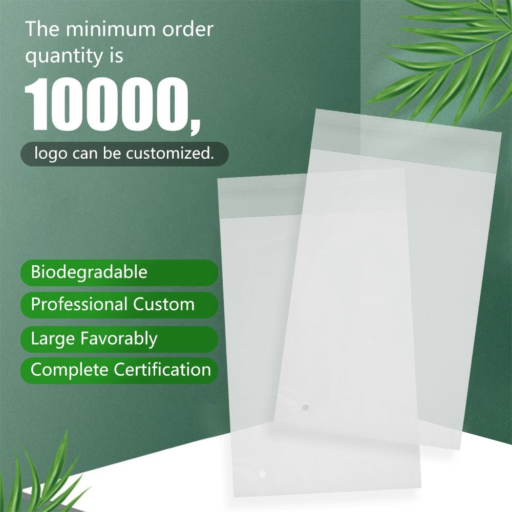 100Pcs / Pack Clear Biodegradable Bags 20x9cm Resealable PBAT+PLA Bags with Adhesive Closure for Bakery Candy Cookie Chocolate-3