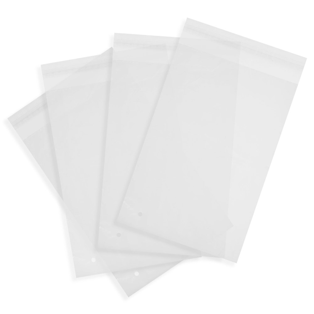 100Pcs / Pack Resealable Storage Bags 24x12cm Adhesive on Flap Self Sealing PBAT+PLA Clear Bags for Jewelry Candies Cookies Decorative-1