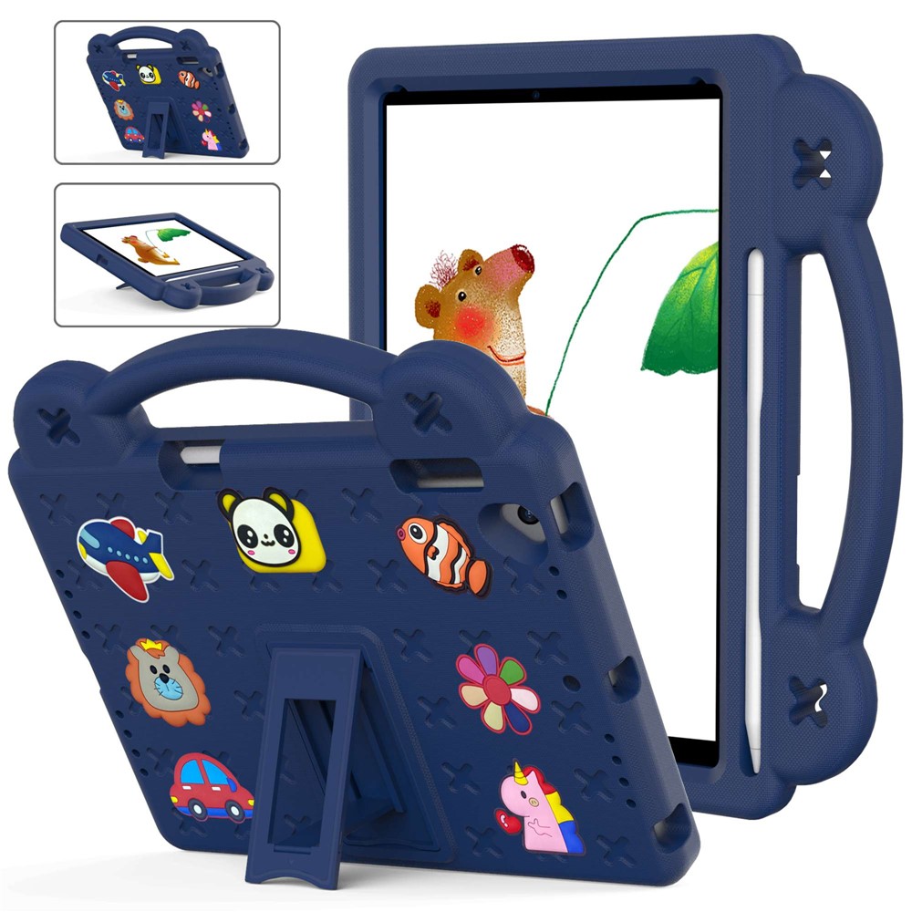 For iPad Air 2 / Air (2013)  /  9.7-inch (2017) / (2018) Anti-Scratch EVA Case Protective Tablet Cover Portable Case with Kickstand - Navy Blue