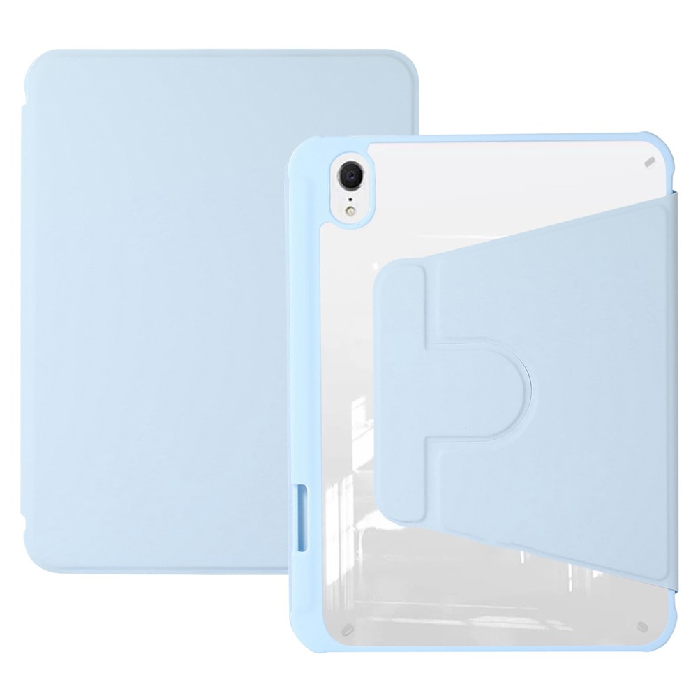 For iPad mini (2024) / mini (2021) Rotary Kickstand Tablet Case PU Leather + TPU + Acrylic Anti-Drop Protective Cover - Baby Blue