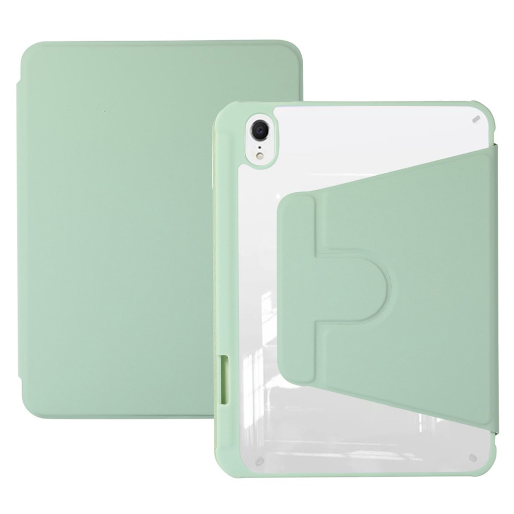 For iPad mini (2024) / mini (2021) Rotary Kickstand Tablet Case PU Leather + TPU + Acrylic Anti-Drop Protective Cover - Matcha Green