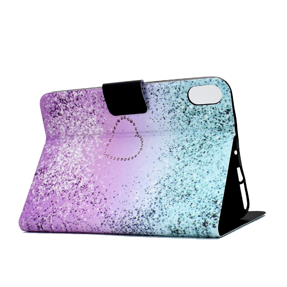For iPad 10.9 (2022) / iPad 10th Gen Pattern Printing PU Leather Tablet Case Folding Stand Folio Cover with Card Holder - Love Quicksand-4