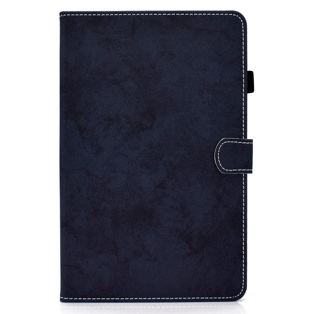 For iPad 10.9 (2022) / iPad 10th Gen Cloth Texture PU Leather Tablet Case Full Protection Stand Card Slot Flip Cover - Dark Blue-2
