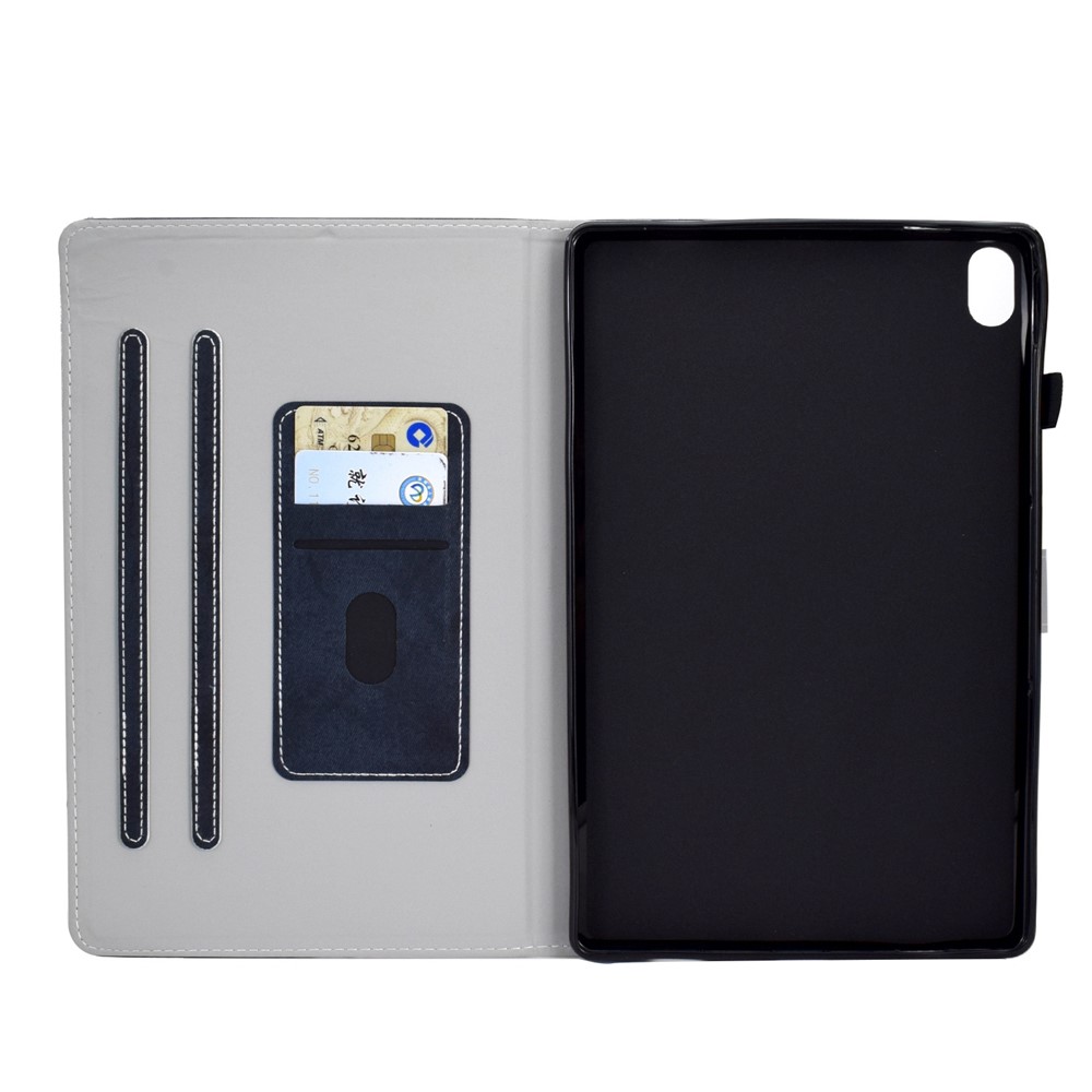 For iPad 10.9 (2022) / iPad 10th Gen Cloth Texture PU Leather Tablet Case Full Protection Stand Card Slot Flip Cover - Dark Blue-4