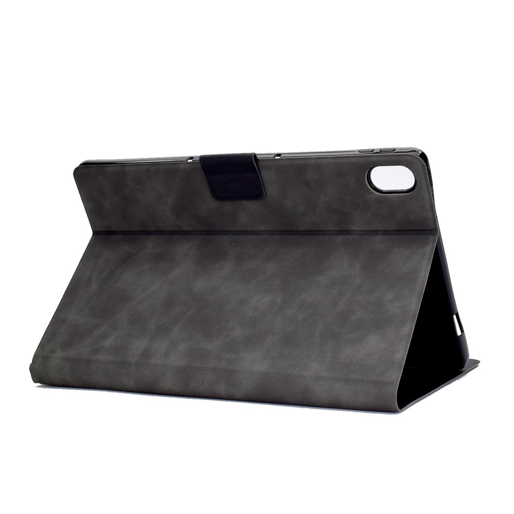 For iPad 10.9 (2022) / iPad 10th Gen Adjustable Stand Folio Tablet Case Cowhide Texture PU Leather Anti-Scratch Cover with Card Holder - Grey-6