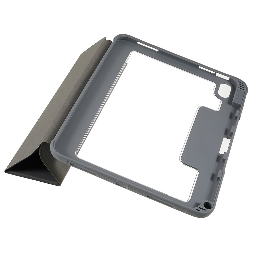 MUTURAL Hard PC TPU Leather Case for iPad 10.9 (2022) Shockproof Folio Flip Cover Anti-Scratch Tablet Case with Tri-Fold Stand - Black-4