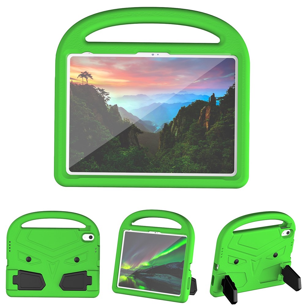 For iPad (2025)/10.9 (2022) EVA Case Sparrow Style Foldable Kickstand Tablet Cover with Handle - Green
