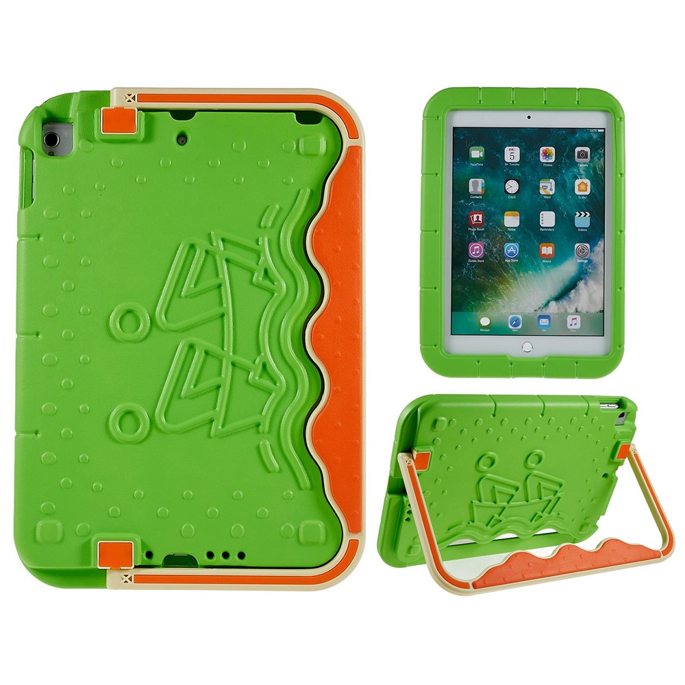 For iPad 10.2 (2021) / (2020) / (2019) / iPad Air 10.5 inch (2019) / iPad Pro 10.5-inch (2017) Anti-drop Kickstand Tablet Case Paddling Boat Style EVA + ABS Protective Cover - Green