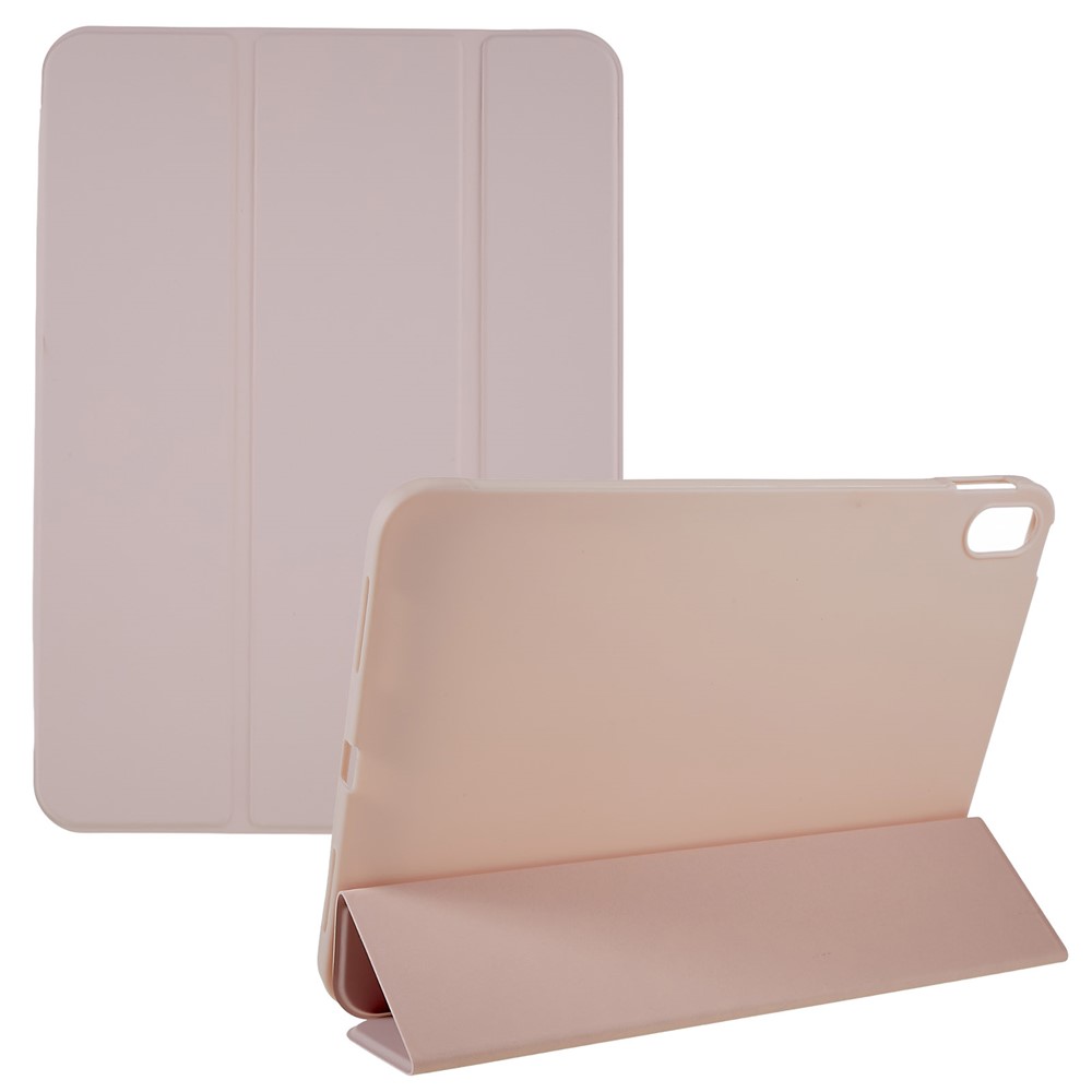 For iPad (2025) / 10.9 (2022) PU Leather Tri-Fold Stand Tablet Case Full Protection Inner TPU Honeycomb Heat Dissipation Cover - Pink