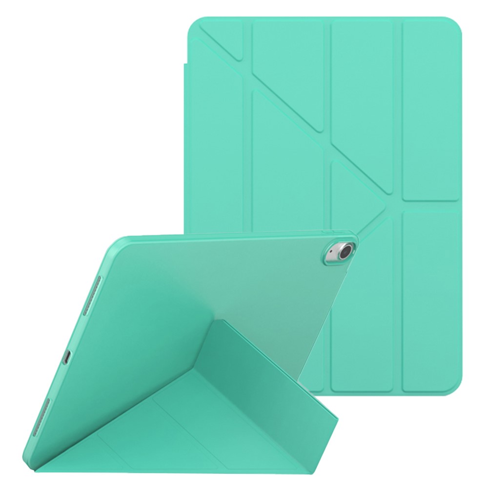 For iPad (2025) / 10.9 (2022) Origami Stand PU Leather + TPU Protective Case Tablet Drop-Proof Cover - Green