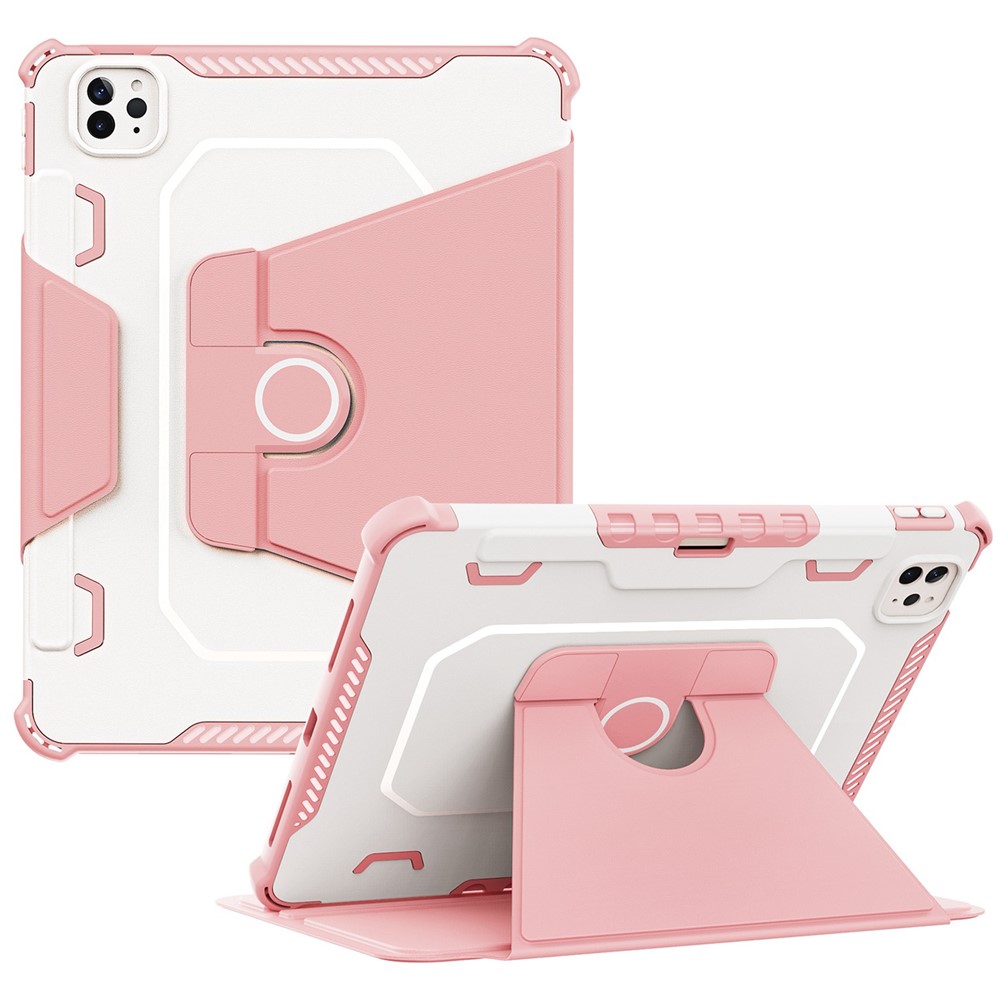 For iPad Pro 11 (2020) / (2021) / (2022) / iPad Air 10.9 (2020) / (2022) Leather Tablet Cover Auto Wake / Sleep Adjustable Stand Case - Pink