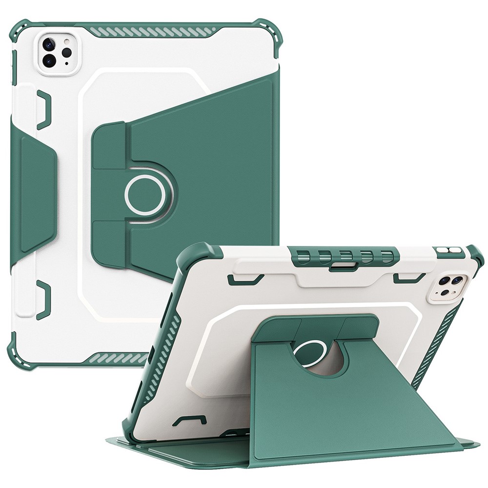 For iPad Pro 11 (2020) / (2021) / (2022) / iPad Air 10.9 (2020) / (2022) Leather Tablet Cover Auto Wake / Sleep Adjustable Stand Case - Green