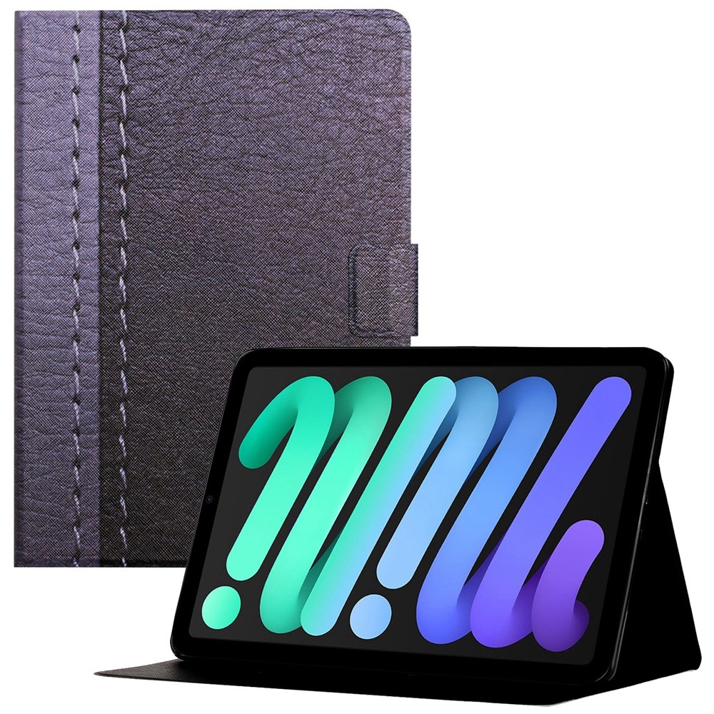 For iPad (2025) / 10.9 (2022) PU Leather Bi-Color Splicing Tablet Case Folding Stand Cover with Card Holder - Grey