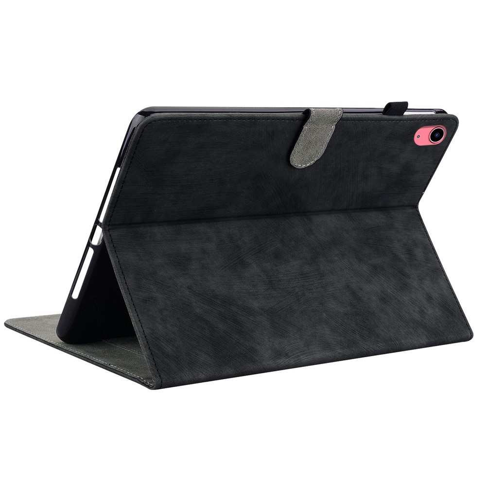 For iPad 10.9 (2022) / iPad 10th Gen PU Leather Shockproof Adjustable Stand Case Imprinted Cute Tiger Pattern Auto Sleep / Wake Flip Tablet Cover with Card Holder - Black-4