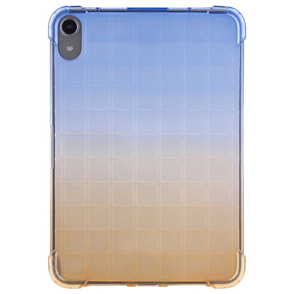 For iPad (2025) / 10.9 (2022) Gradient Color Soft TPU Tablet Case Thickened Four Corners Anti-Drop Protective Cover - Blue / Yellow