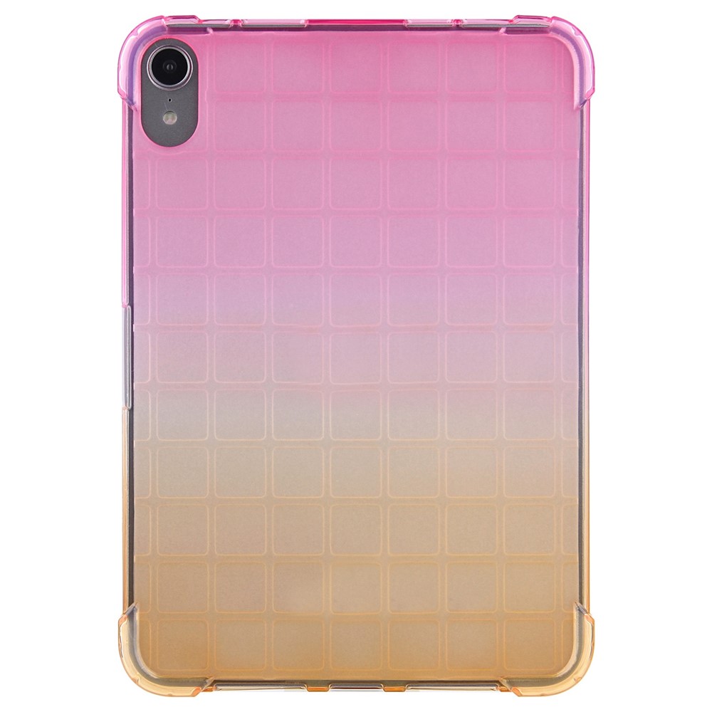 For iPad (2025) / 10.9 (2022) Gradient Color Soft TPU Tablet Case Thickened Four Corners Anti-Drop Protective Cover - Pink / Yellow