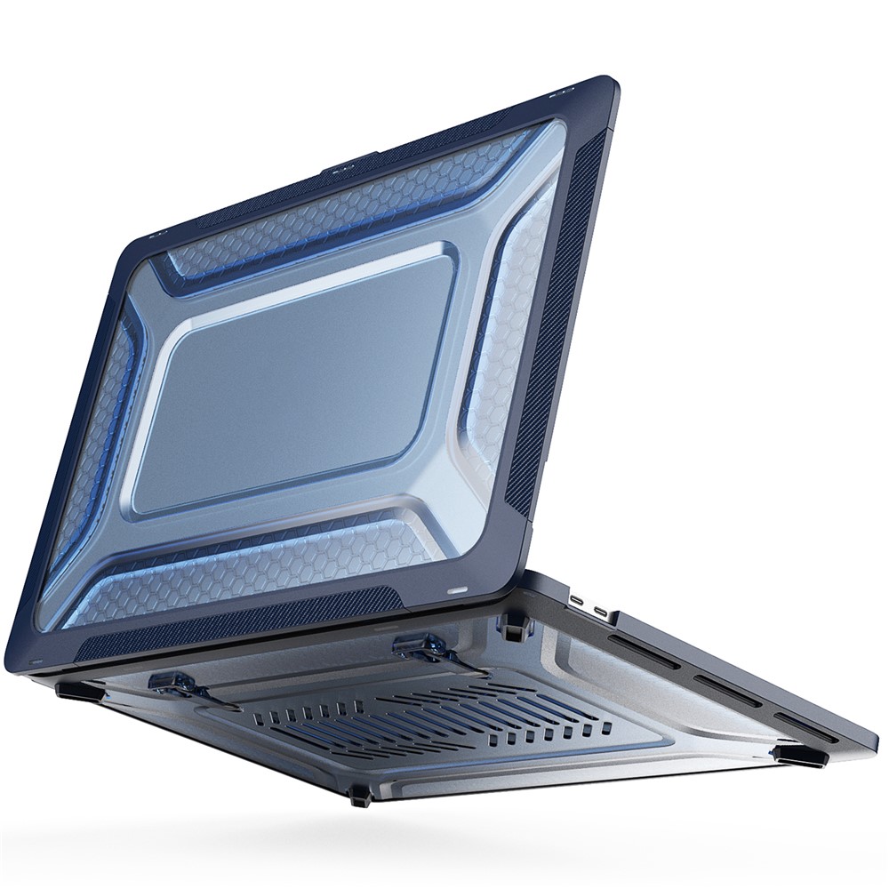 For MacBook Pro 16 inch (2019) A2141 Laptop Cover Dual Layer Hard PC Soft TPU Shell Case with Kickstand - Sapphire