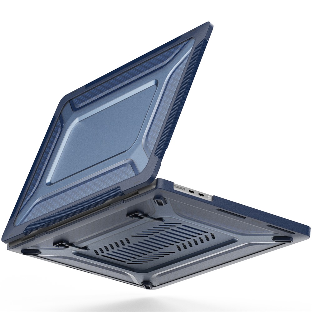 For MacBook Pro 16 inch (2026) A3429 A3428 / (2025) A3186 A3403 / (2024) A2991 / (2023) A2780 / (2021) A2485 M1 Pro / M1 Max Laptop Case Kickstand Hard PC Cover - Sapphire
