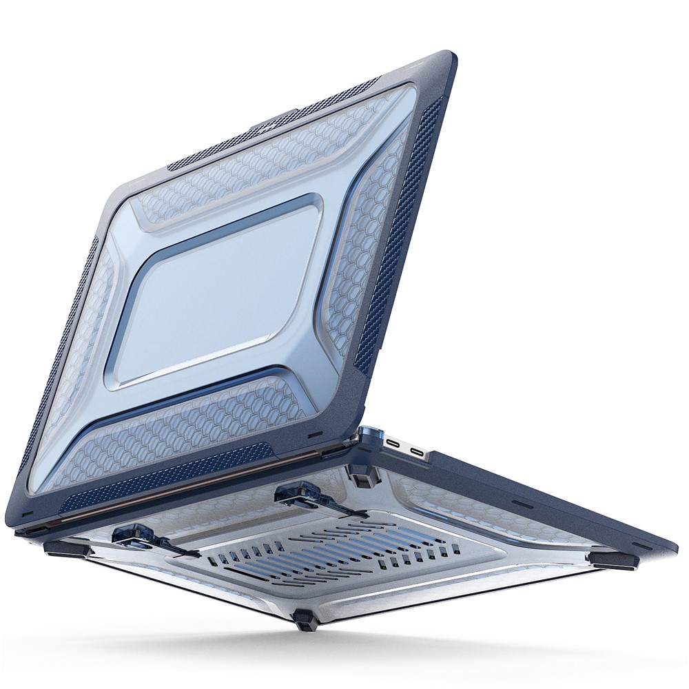 For MacBook Air 13 inch (2020) M1 A2337, A2179 / MacBook Air 13 inch (2018) A1932 Laptop Case Hard PC Soft TPU Kickstand Drop Tested Cover - Sapphire