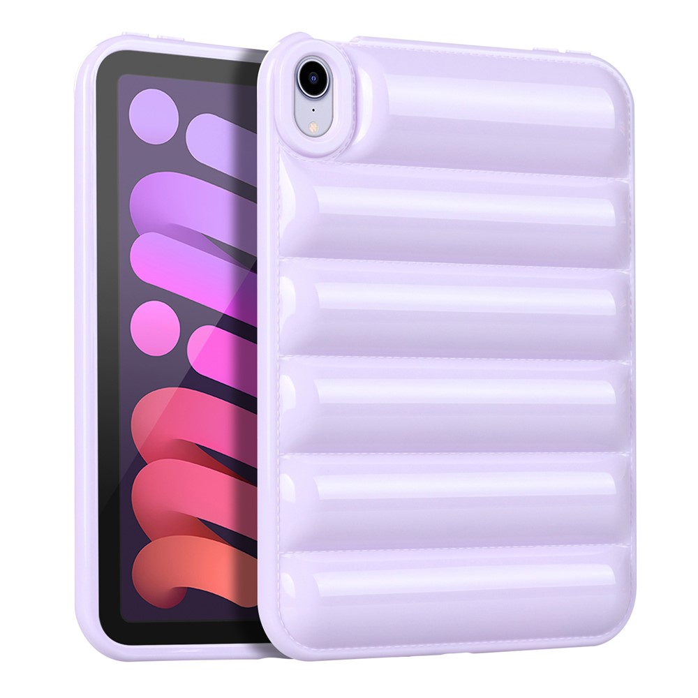 For iPad mini (2024) / mini (2021) Candy Color Down Jacket Shockproof Back Case Soft TPU Tablet Cover - Purple