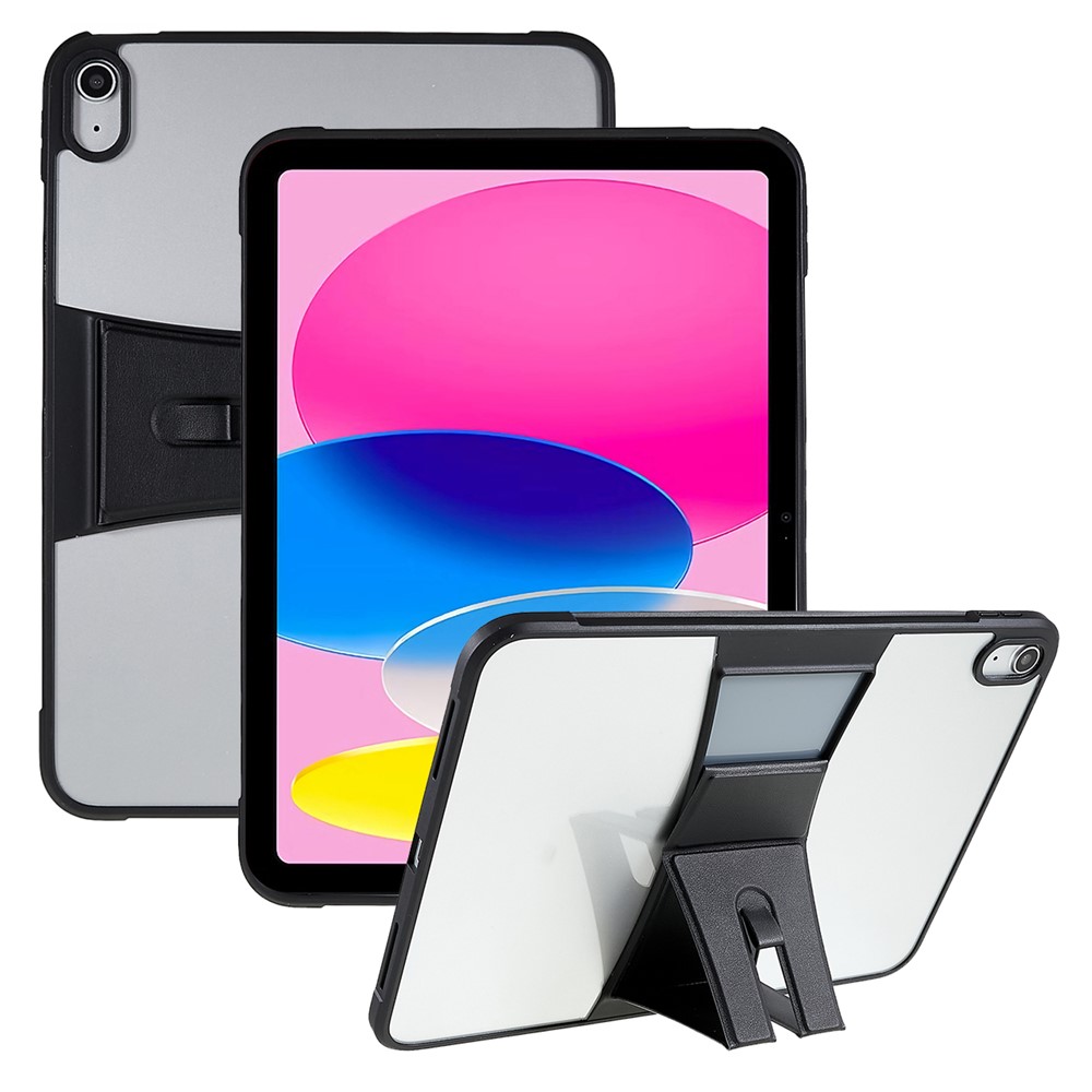 Transparent Tablet Case for iPad (2025) / 10.9 (2022) PU Leather Kickstand TPU + Acrylic Tablet Cover