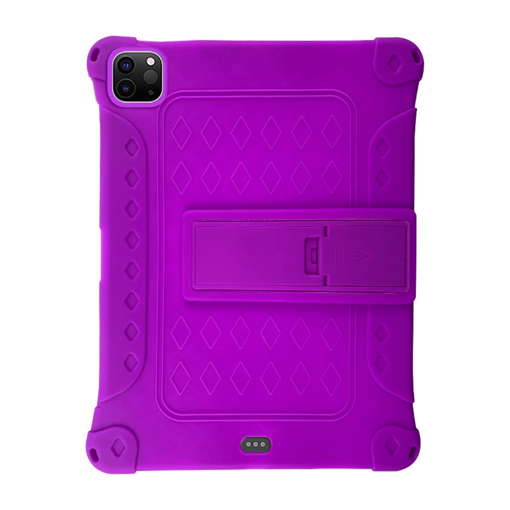 For iPad Pro 12.9 (2018) / (2020) / (2021) / (2022) Tablet Case Soft Silicone Kickstand Protective Cover - Purple