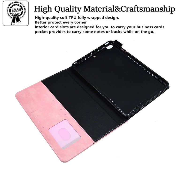 Para Ipad Mini / Mini 2 / 3 / 4 /(2019) 7,9 Polegadas da Carteira de Salto de Comprimido / Tampa de Comprimido de Couro do Sono - Rosa-8