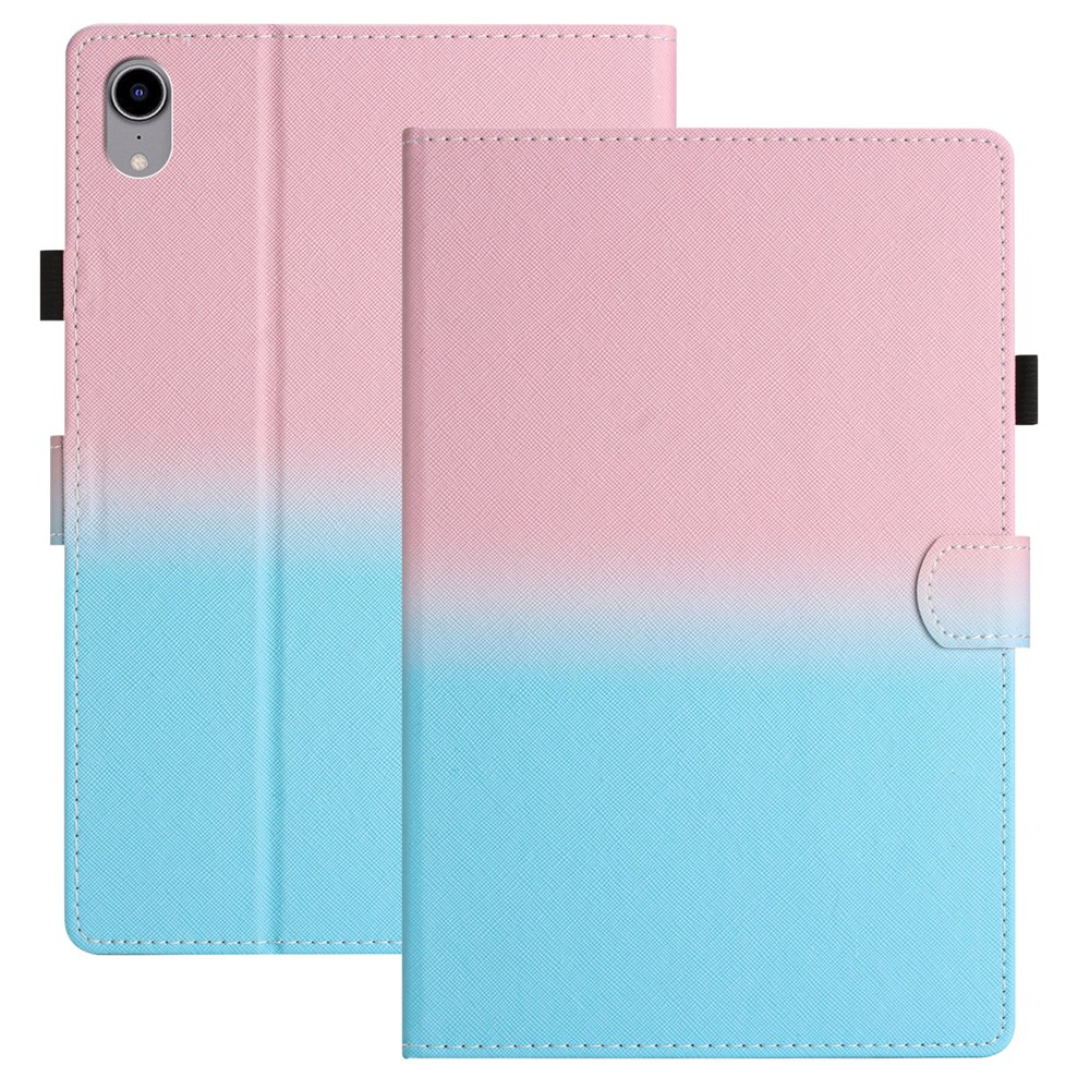 PU Leather Cover for iPad mini (2024) / mini (2021) Case Anti-Scratch Shockproof Tablet Shell with Card Holder - Pink Blue Gradient